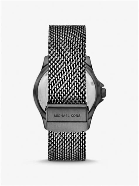 michael kors gunmetal mk90|Oversized Slim Everest Gunmetal Mesh Watch .